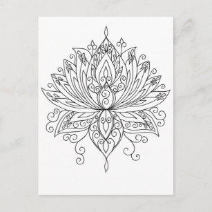 Carte Postale Lotus Floral Mandala Couleur adulte