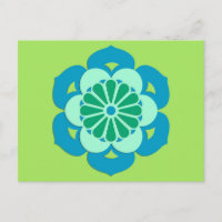 Lotus Flower Mandala, Lime Green et Bleu clair