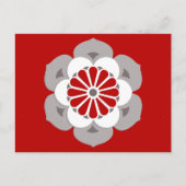 Carte Postale Lotus Flower Mandala, rouge foncé, gris et blanc (Devant)