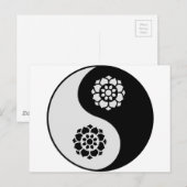 Carte Postale Lotus Flower Yin Yang (Devant / Derrière)