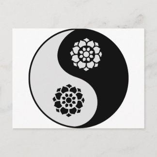 Carte Postale Lotus Flower Yin Yang