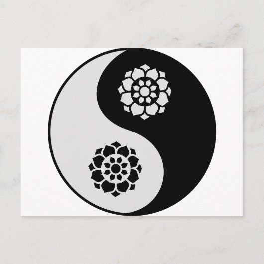 Carte Postale Lotus Flower Yin Yang (Devant)