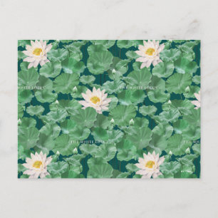 Carte Postale Lotus Lagoon Motif - Le Lotus Blanc