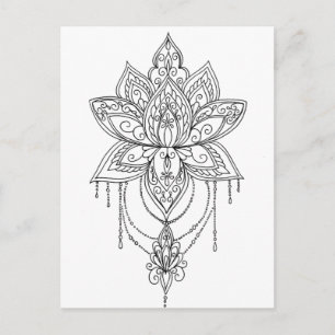 Carte Postale Lotus Mandala Couleur Votre Propre