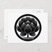 Carte Postale Lotus Namaste noir et blanc (Devant / Derrière)