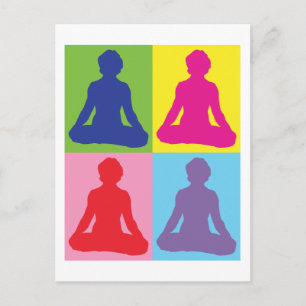Carte Postale Lotus Pose Yoga multicolore