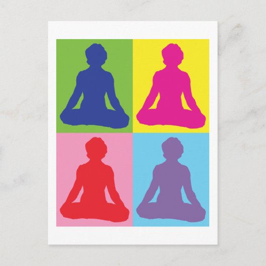 Carte Postale Lotus Pose Yoga multicolore (Devant)