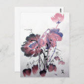 Carte postale Lotus rose (Devant / Derrière)