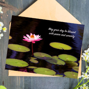 Carte postale Lotus Rose Avec Paix Et Sérénité