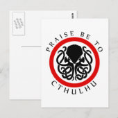 Carte Postale Louange Soit À Cthulhu (Devant / Derrière)