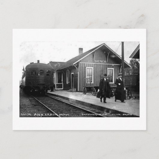 Carte Postale Louis Pesha Ann Arbor Railroad Depot Shepherd, MI (Devant)