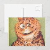 Carte Postale Louis Wain Bibliothécaire de chats (Devant / Derrière)