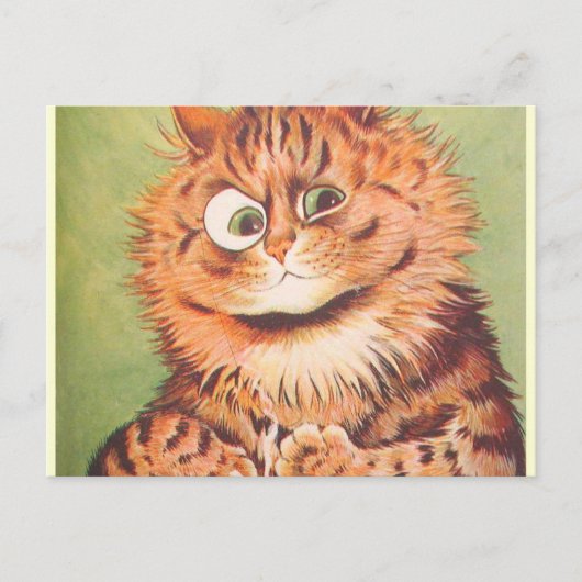 Carte Postale Louis Wain Bibliothécaire de chats (Devant)