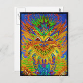 Carte Postale Louis Wain - Blue Paisley Cat (Devant / Derrière)