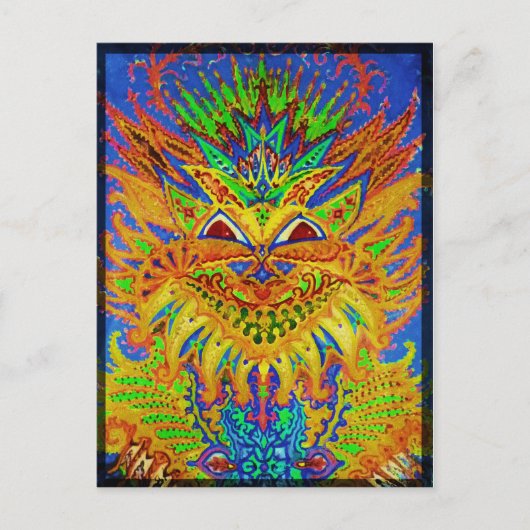 Carte Postale Louis Wain - Blue Paisley Cat (Devant)