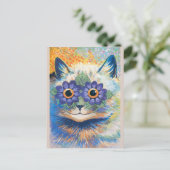 Carte Postale Louis Wain, Cat with Flower-Decorated Eyes, (Debout devant)