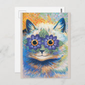 Carte Postale Louis Wain, Cat with Flower-Decorated Eyes, (Devant / Derrière)