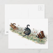 Carte Postale Louis Wain Cats prend un tambour (Devant / Derrière)