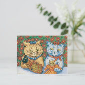 Carte Postale Louis Wain Cats tenant des Nounours (Debout devant)