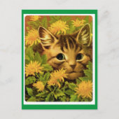 Carte Postale Louis Wain, Chat en Fleurs, Art  (Devant)