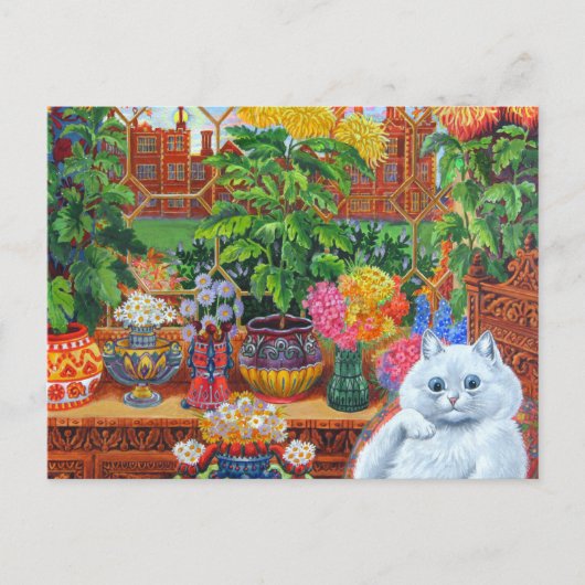 Carte Postale Louis Wain Flower Love Chat (Devant)