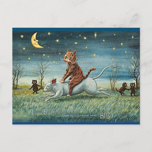 Carte Postale Louis Wain, If Big Things, Cat Art Postcard (Devant)