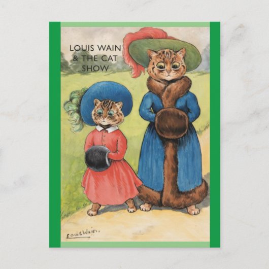 Carte Postale Louis Wain, L'exposition féline, Art (Devant)