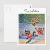 Carte Postale Louis Wain Macho Fun Pêche Chats La Taille Compte (Devant / Derrière)