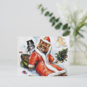 Carte Postale Louis Wain Noël Chat Père Noël (Debout devant)
