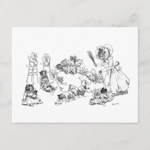 Carte Postale Louis Wain Vieux Chat en Chaussure Nursery Rhyme