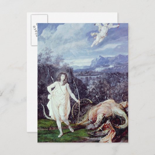 Carte Postale Louis XIV comme Apollo, Couche de Python (Devant / Derrière)