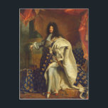 Carte Postale Louis XIV en costume royal, 1701<br><div class="desc">Louis XIV en costume royal,  1701 | par Hyacinthe Rigaud | Lieu de l'art : Louvre,  Paris,  France | Artiste français | Numéro de collection d'images : XIR59867</div>