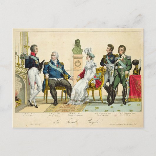 Carte Postale Louis XVIII et sa famille (Devant)