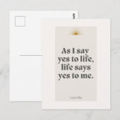 Carte Postale Louise Hay Citation - Life Me Dit Oui (Devant / Derrière)