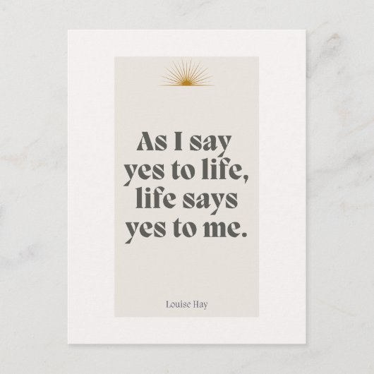 Carte Postale Louise Hay Citation - Life Me Dit Oui (Devant)
