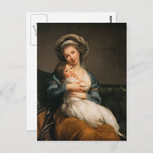 Carte Postale Louise Le Brun - Autoportrait avec sa fille (Devant / Derrière)