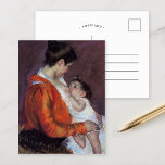 Carte Postale Louise Nuring Son Enfant | Mary Cassatt<br><div class="desc">Louise Nursing Her Child (1898) de Mary Cassatt est une représentation tendre et intime d'une mère qui allaite son enfant. Le tableau saisit magnifiquement le lien émotionnel et le lien nourrissant entre la mère et l’enfant, mettant en valeur la capacité magistrale de Cassatt à représenter les thèmes maternels. Des couleurs...</div>