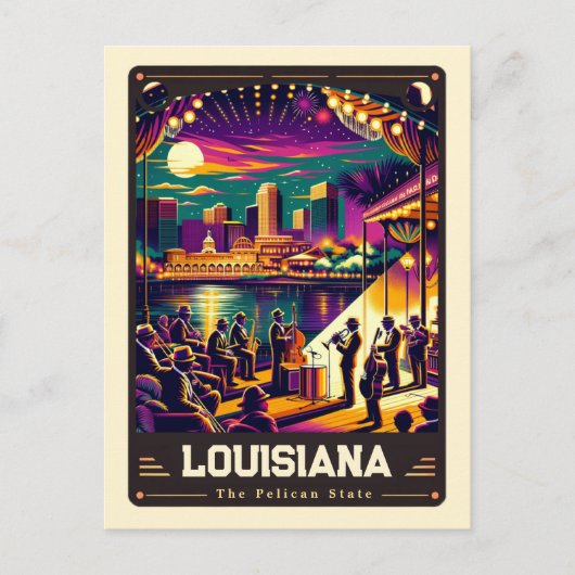 Carte Postale Louisiana | Esprit patriotique Vintage (Devant)