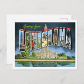 Carte postale Louisiana Vintage Big Letters (Devant / Derrière)
