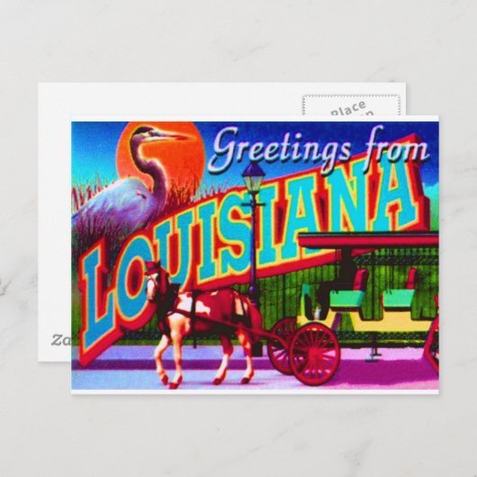 Carte postale Louisiane (Devant / Derrière)