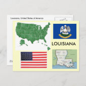 Carte Postale Louisiane, États-Unis (Devant / Derrière)