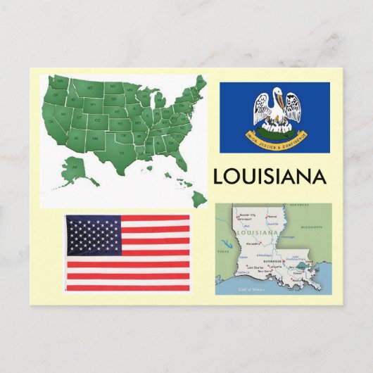 Carte Postale Louisiane, États-Unis (Devant)