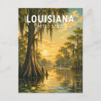 Louisiane Illustration Voyage Art Rétro