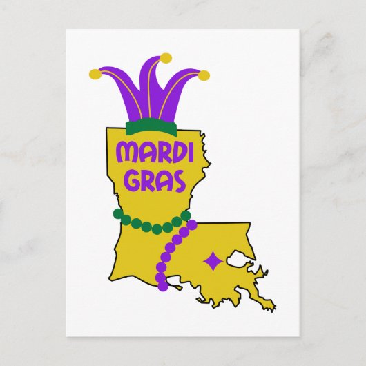 Carte Postale Louisiane Mardi Gras (Devant)