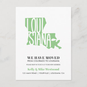 Carte Postale LOUISIANE Nous avons déménagé Nouvelle adresse Nou