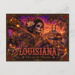 Carte Postale Louisiane Rétro Día de los Muertos