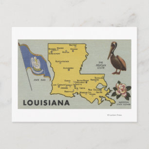 Carte Postale LouisianeCarte détaillée de l'ÉtatLouisiane