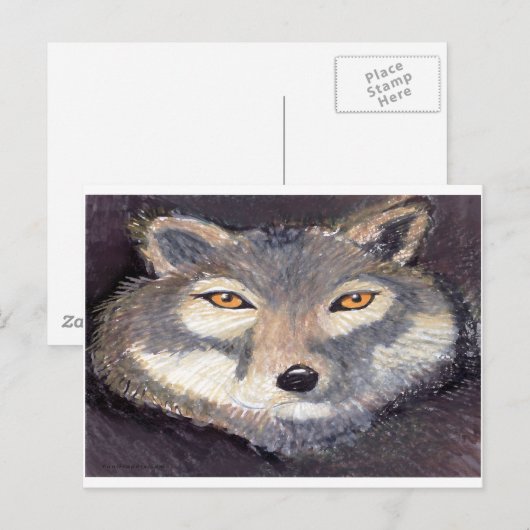 Carte Postale Loup (Devant / Derrière)