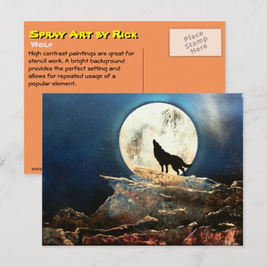 Carte Postale Loup (Devant / Derrière)