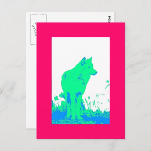 Carte Postale Loup (Devant / Derrière)